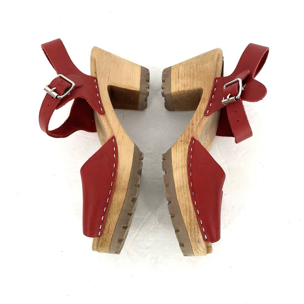 Bjorn Borg Red Wooden Sandals - Picture 5 of 8